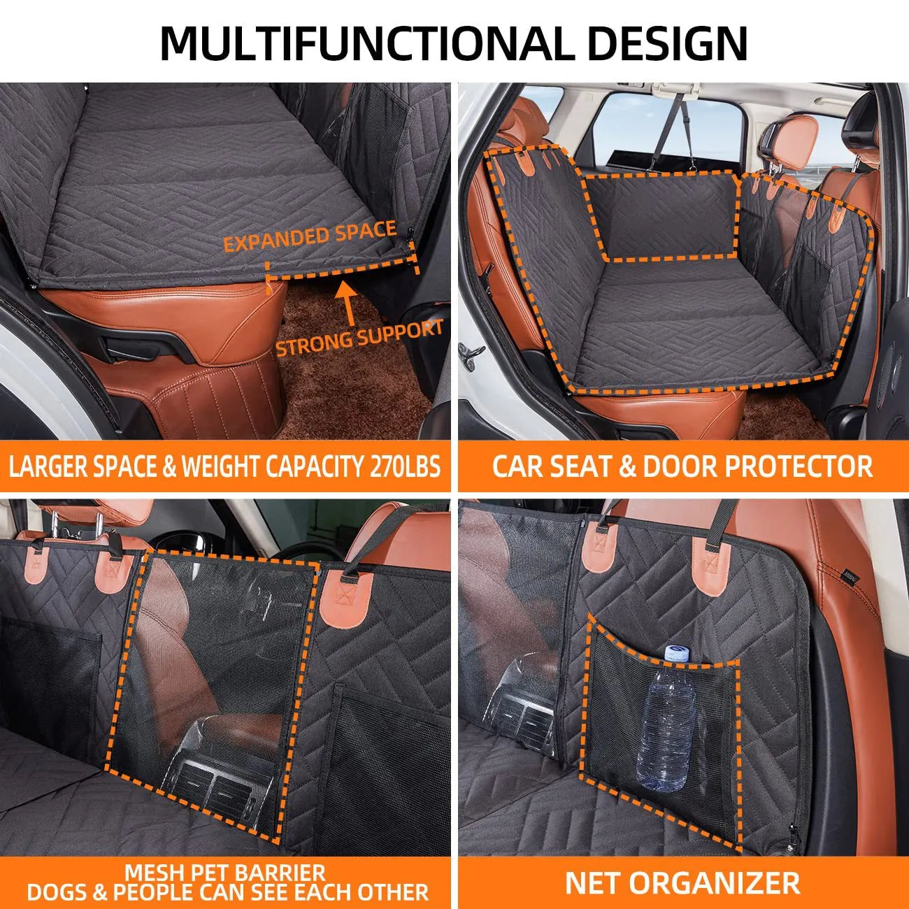 Premium Dog Car Seat Cover: Waterproof, Scratch-Proof, and Easy to Clean for a Comfortable Ride!